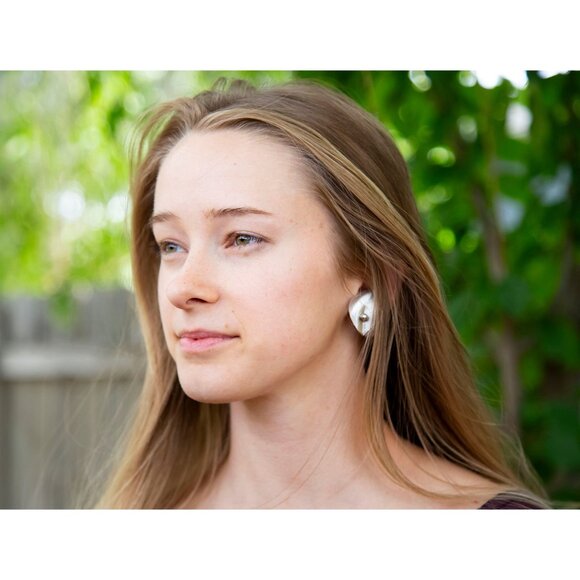 Vintage Whiting and Davis Co Silver Clip On Earrings - RG1 - Picture 3 of 9